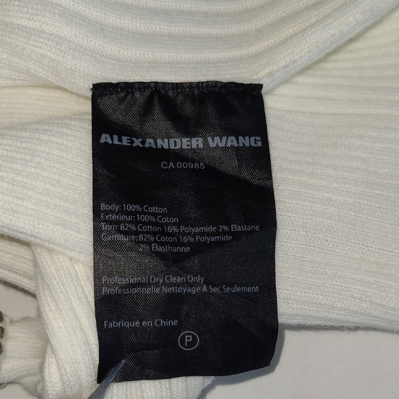 ALEXANDER WANG White Ribbed Crop Top XSP - Picture 5 of 5